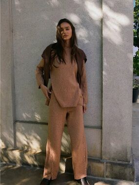 Free People Button Up Set in Chutney Sand